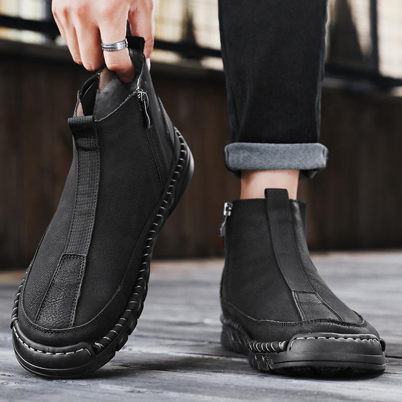 Herren Stiefeletten Plüschschuhe Freizeitschuhe Herbst und Winter Übergröße 39-46