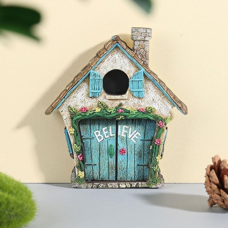 Garden Fairy Door Decor With Wooden Tree Art For Home And Garden Beauty