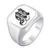 Engrave Custom A-Z Initial Picture Rings for Men, Stainless Steel Male Signet Ring, High Polished Finger Jewelry Gift Father Day
