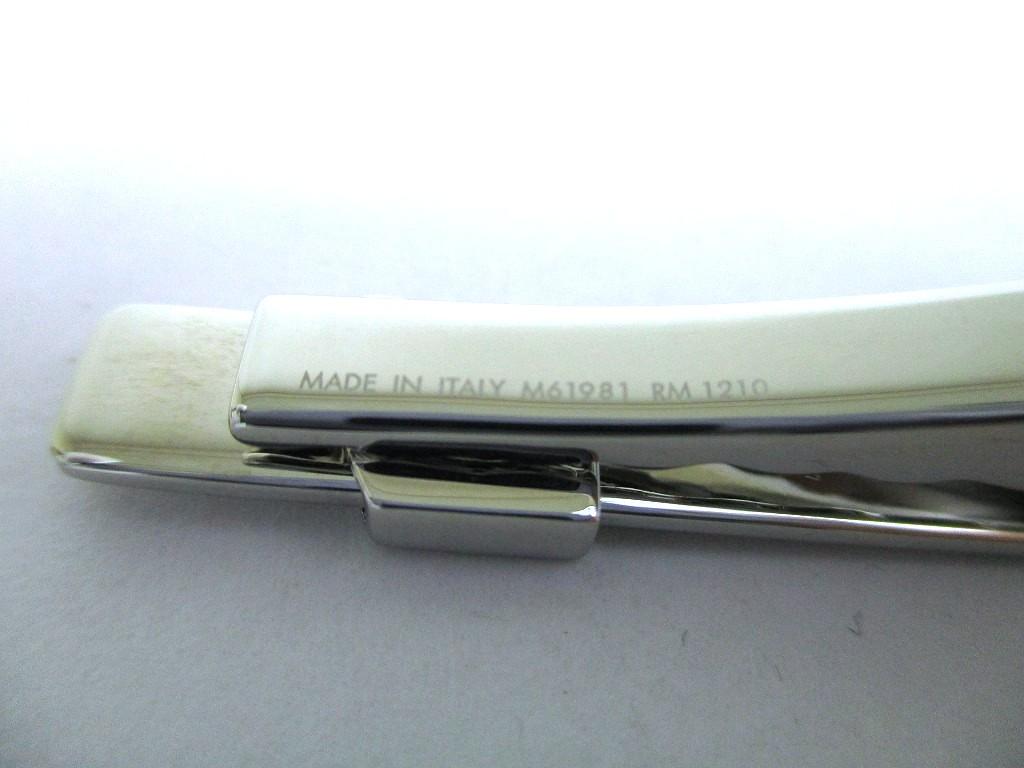 Authentischer LOUIS VUITTON Silberstahl LV Motiv Krawattennadel Krawattenklammer #a955 Überholt