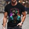 Men's T-Shirt 3D Hip-Hop Monkey Print Tees Fashion Animal 3D Print Men Clothing Summer Street Top Tee Short Sleeve T-Shirt Tops