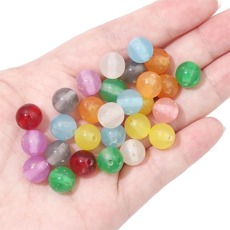 Resin Round Beads Pendant Charms for Jewelry Findings DIY Necklace Bracelet
