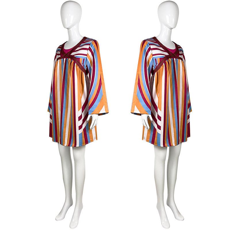 Wanda Maximoff Cosplay Dress, WandaVision Retro Striped Casual Dress for Halloween Cosplay Party