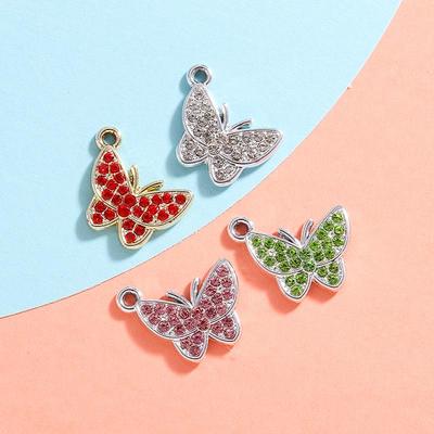 Colorful Rhinestone Butterfly Pendant Jewelry Charm for DIY Bracelets, Anklets, and Necklaces