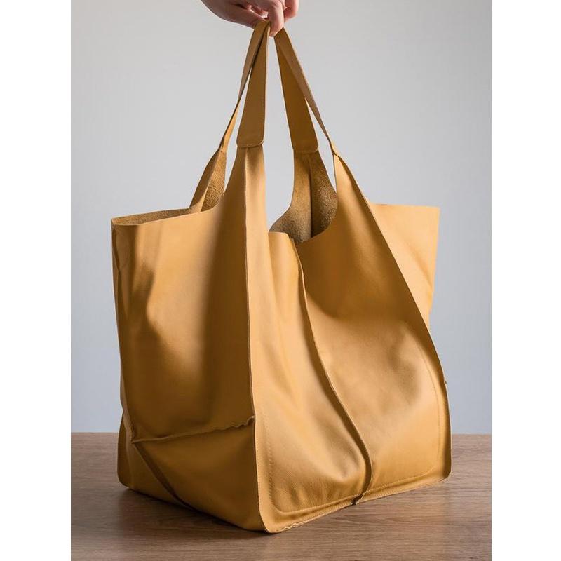 IELGY retro simple soft leather large capacity women s shoulder bag