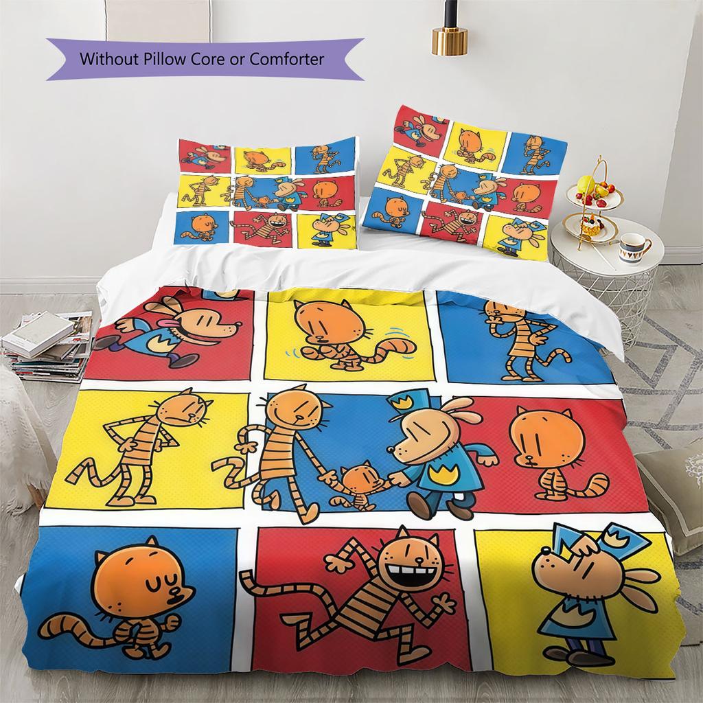 Set Copripiumino Trapuntato Dog Man Federa Decorazione per la Casa Regalo di Compleanno (1 * copripiumino + 2 * federa, senza nucleo)
