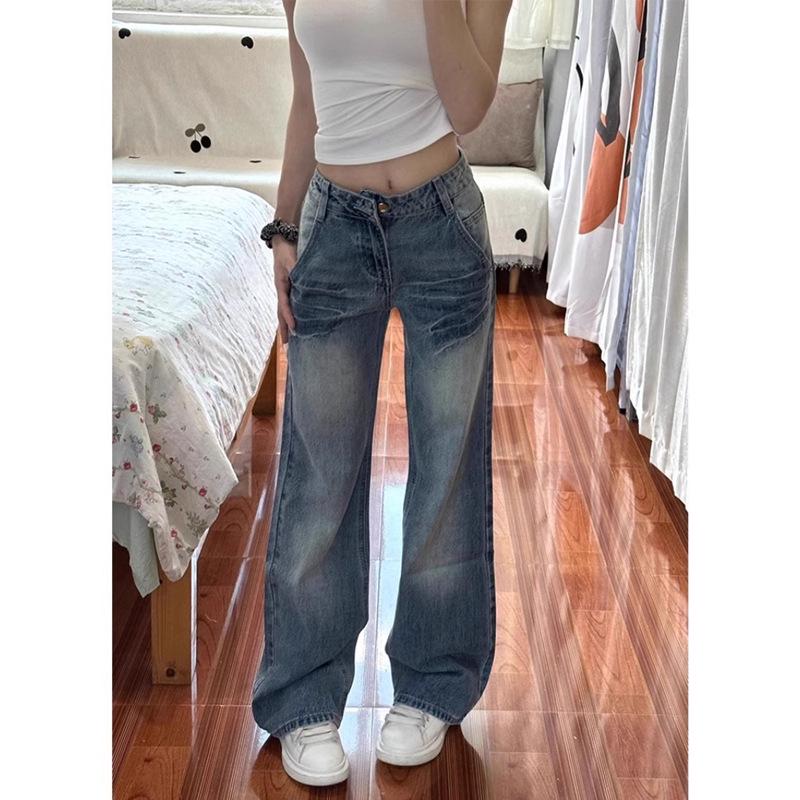 

Women s Retro Slimming Wide-Leg Micro Flare Jeans - Loose, Non-Clingy Floor-Length Fit 3XL