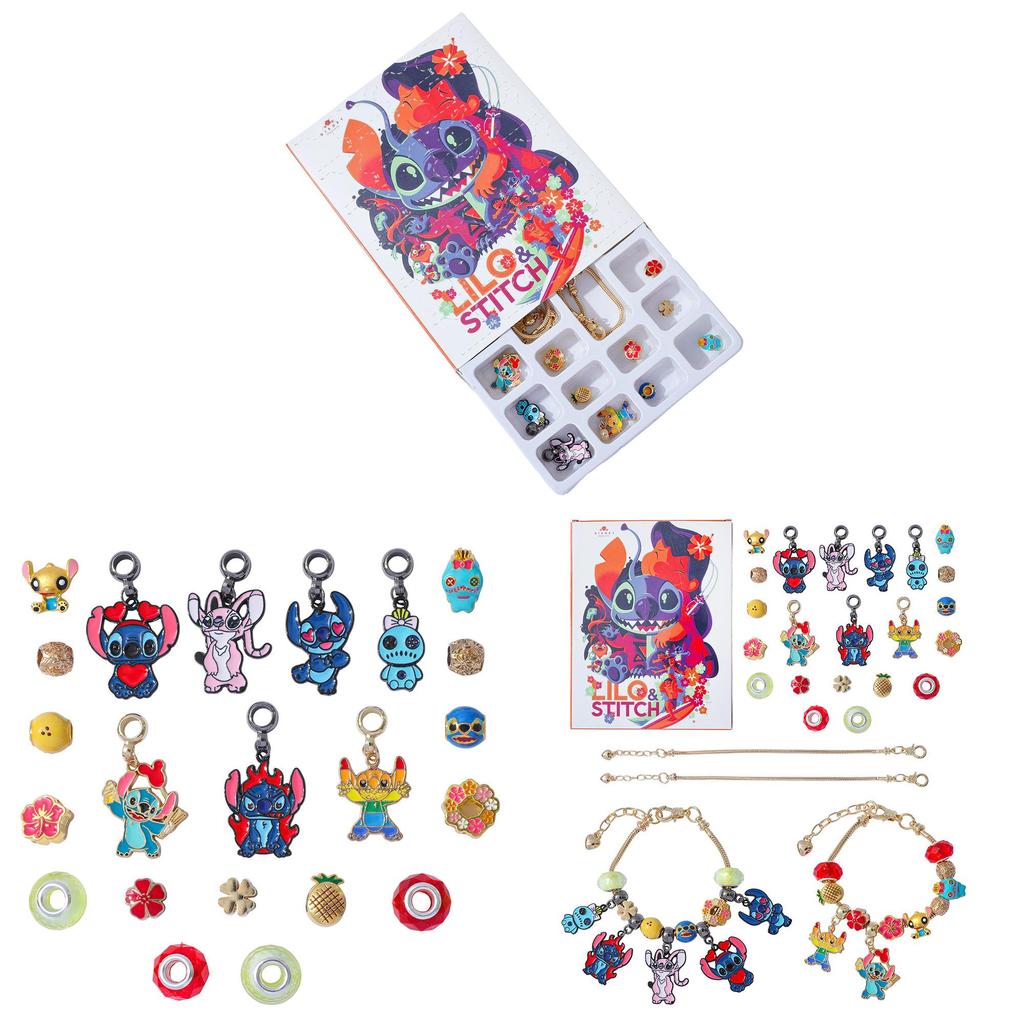 Stitch Cartoon Charm Bracelet Set With Zinc Alloy Material For Gift Souvenirs