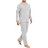 Men's Comfortable Button-Down Pajama Set Long Sleeve Loungewear for Sleep and Home