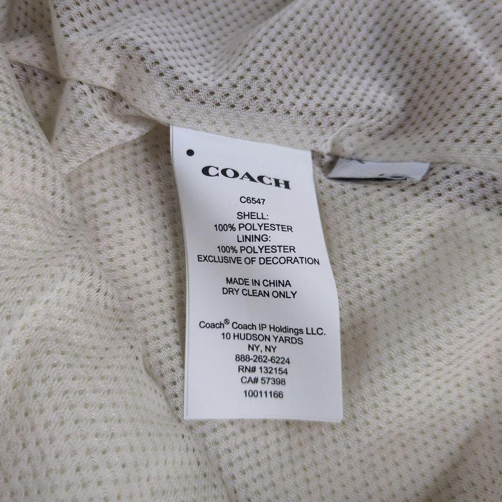 Coach Signature Pattern High Neck Fleece Boa Jacket Ivory Size S Mens