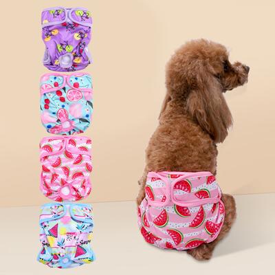 Köpek Bezi Yumuşak Nefes Anti-enfeksiyon sızdırmaz Karikatür Meyve Baskı Pet Yavru Köpek Fizyolojik Pantolon