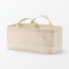 Cotton Canvas Soft Box with Handle Small - W37 X D18.5 X H16cm, Japan