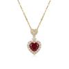 Colorful Zircon Heart Necklace - Japanese Korean Style, Cute Peach Heart, Fresh Temperament Clavicle Chain for Women