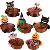 Halloween Storage Woven Basket Creative Halloween Decoration Perfect for Children's Parties Kindergartens Pumpkin Candy Buffets