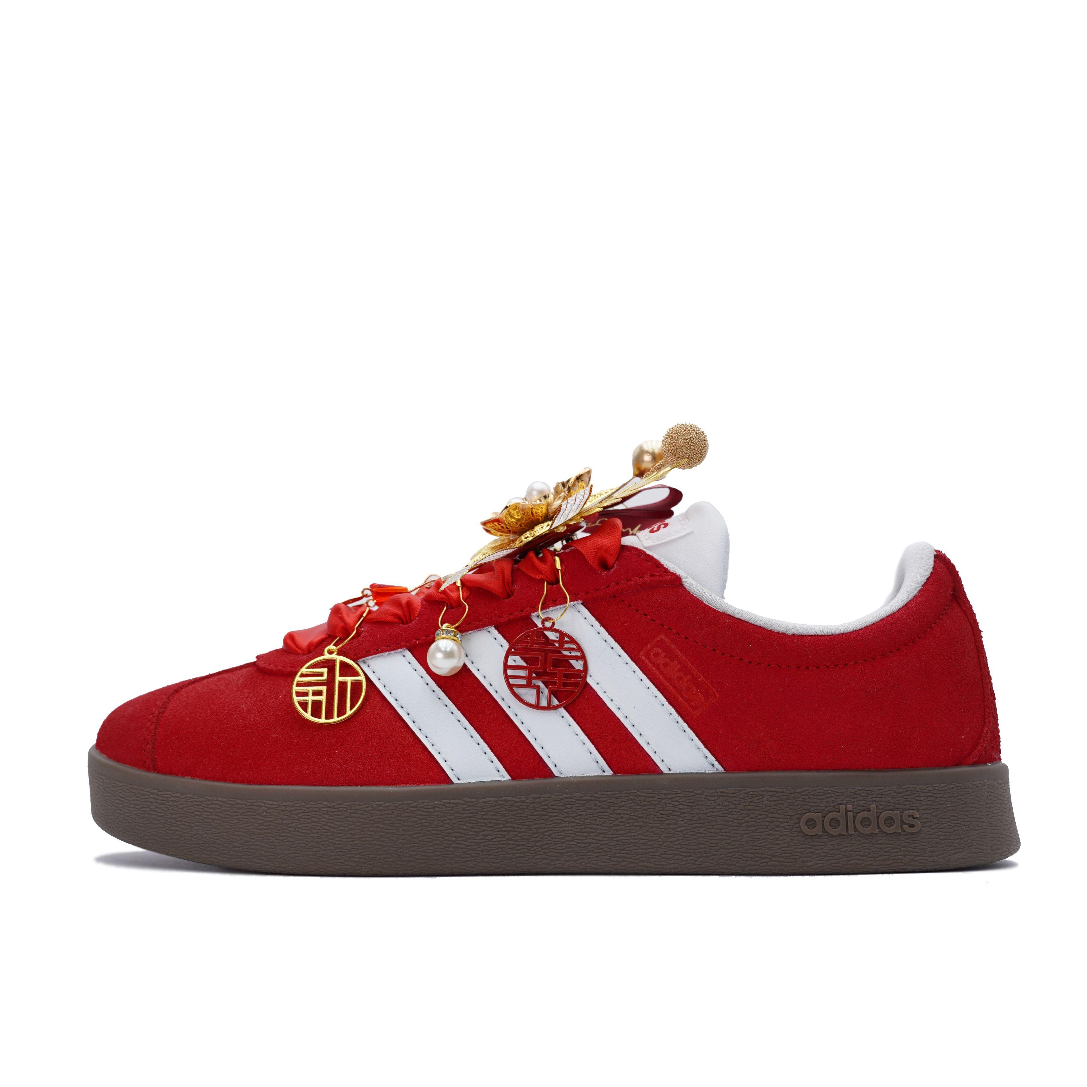 

Adidas VL COURT 2.0 Abrasion Resistant Low top German Army Trainers Unisex White Red JS3003(Team837-) 36