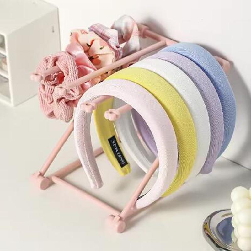 Plastic Jewelry Display Stand Pink Foldable Headband Scrunchies Hair Claw Clip Accessories Storage Organizer Shelf Holder