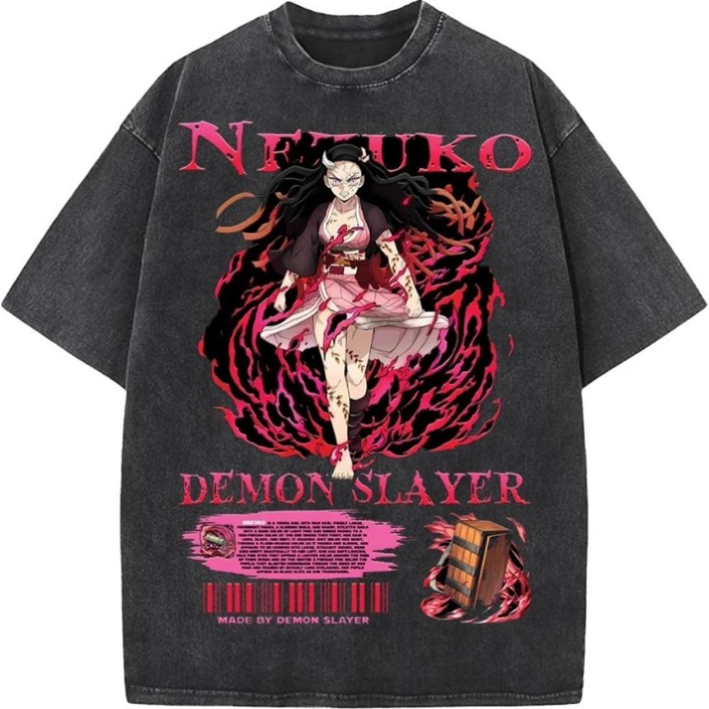 

Японское Аниме Клинок Рассекающий Демонов Камадо Нэдзуко Милая Футболка с Принтом Мужская Женская Хлопковая Футболка Ретро Выстиранная Футболка Харадзюку Мужская Футболка XXL чёрный