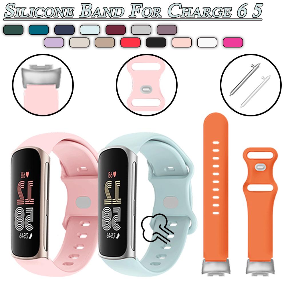 Cinturino con Fibbia a Farfalla per Charge 6 Uomini Donne Silicone Traspirante Cinturino da Polso per Fitbit Charge 6 5 Cinturino di Ricambio per Smartwatch