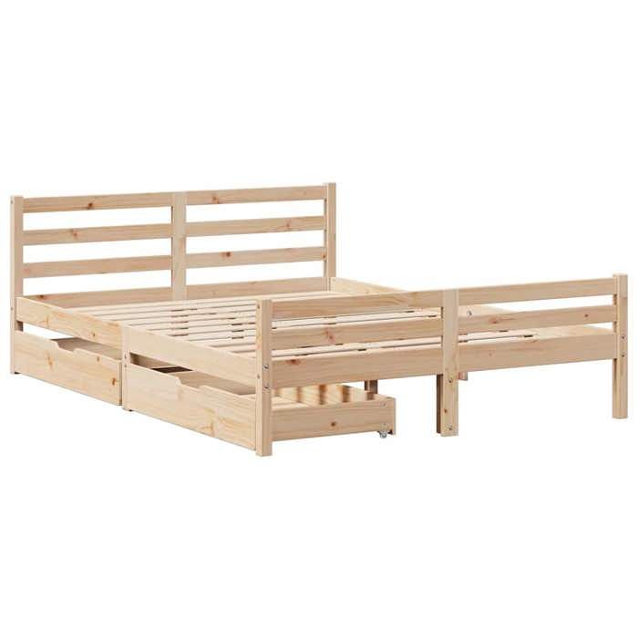 VidaXL Cadre de lit sans matelas 160x200 cm bois massif de pin 3301614