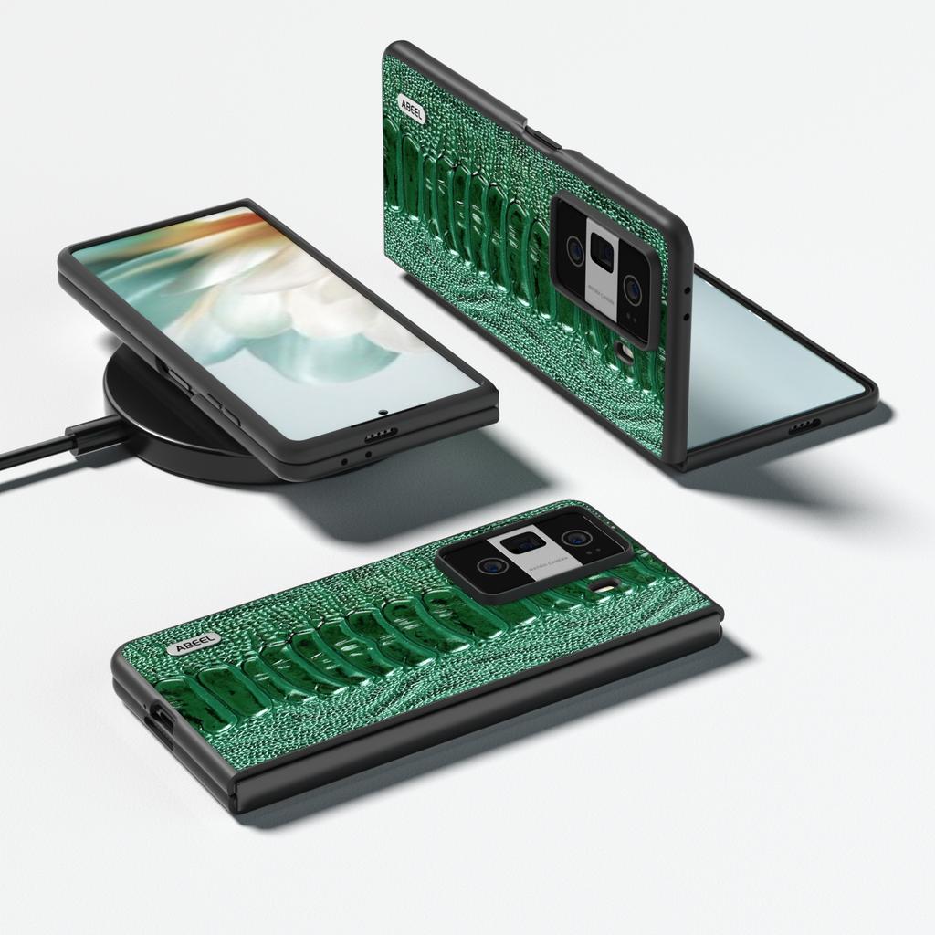 For Honor Magic Vs3 5G Case Crocodile Texture Genuine Cow Leather Back Cover