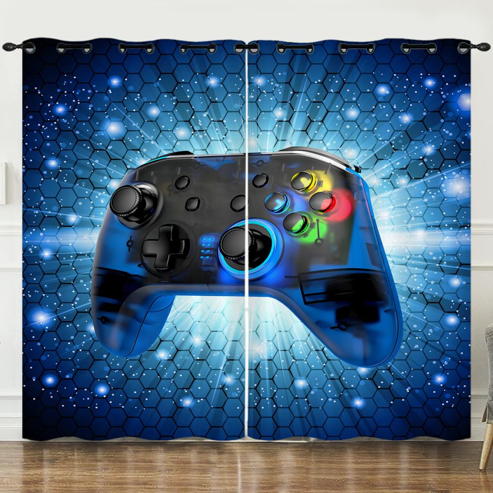 Curtain Gamepad 3D Digital Printing Blackout Curtain Punching