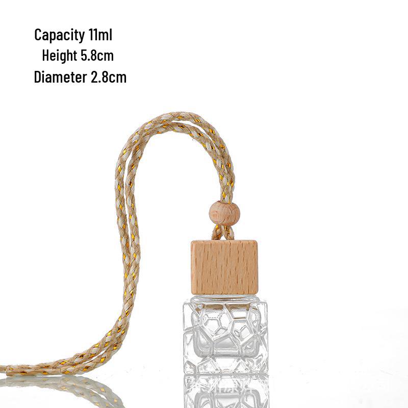 Glass Car Diffuser Bottle with Lanyard, 8ml/10ml, High-Value Aromatherapy Refillable Pendant with Lid.