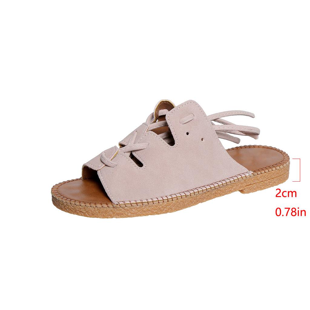 Fashion The 2025 Summer New Round Toe Ring Strappy Sandals Are Comfortable To Wear On the Outside and Are Large-sized Thick-soled Sandal