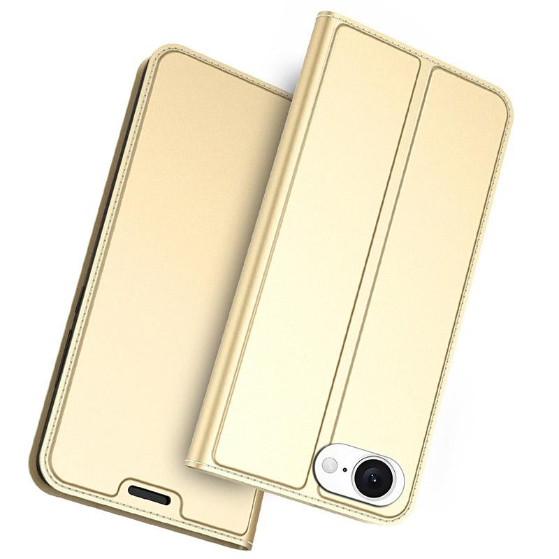 

Для iPhone 16e Чохол PU Шкіра Чохол для телефону з тримачем для карток Підставка Gold