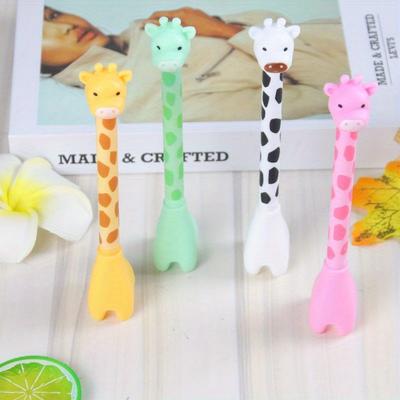 10pcs 0.5mm Creative Giraffe Gel Pen Cartoon Deer Shape Pen Cute Stationery Writing Tool Water-based Pen