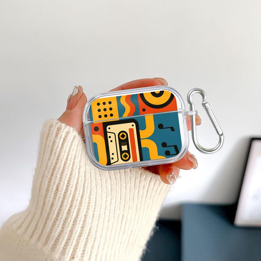 Trendy Retro Music Pattern Case For Airpods Pro Pro3 4 2 3 Pro2 1 Clear Earphone Cases Cover