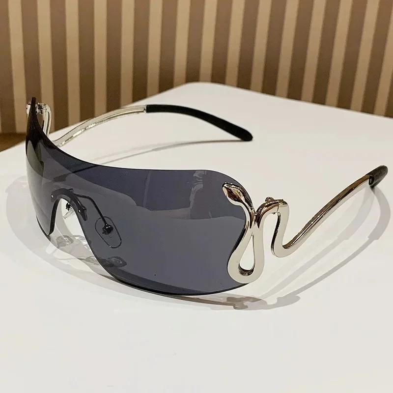 New  Fashionable Unisex Millennium  Style Sunglasses Frameless Design Popular  Women Snake Pattern