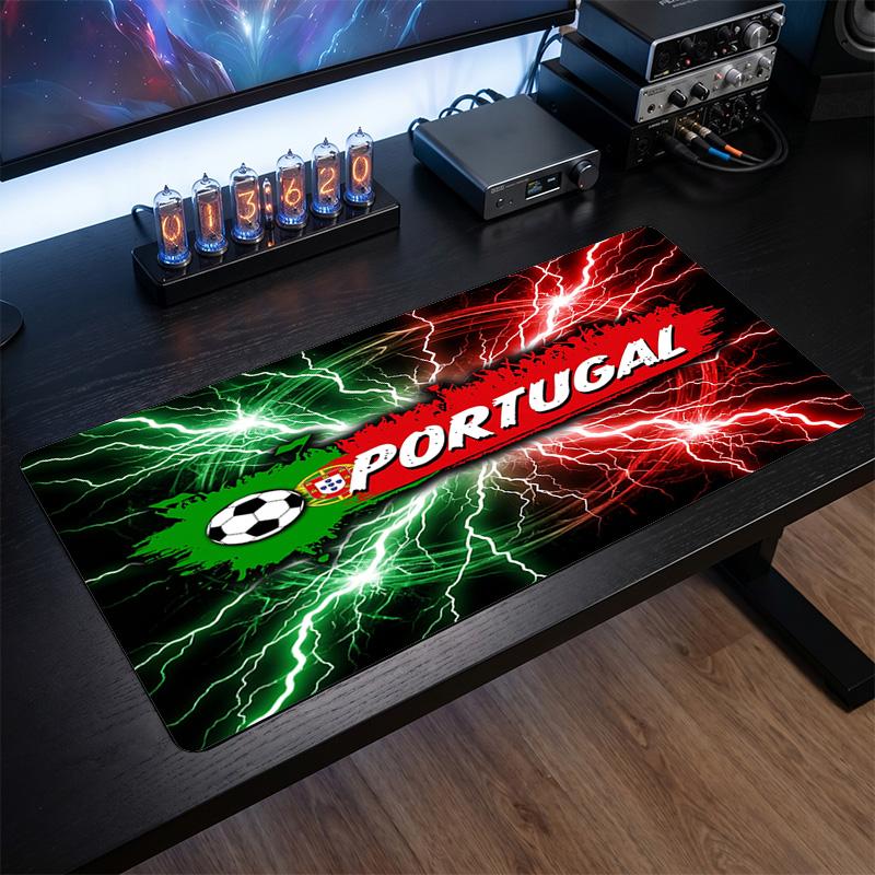 Portugal Football Crest Mouse Pad, Extended Non Slip Rubber Desk Mat for Gaming Office Laptop Fan Gift