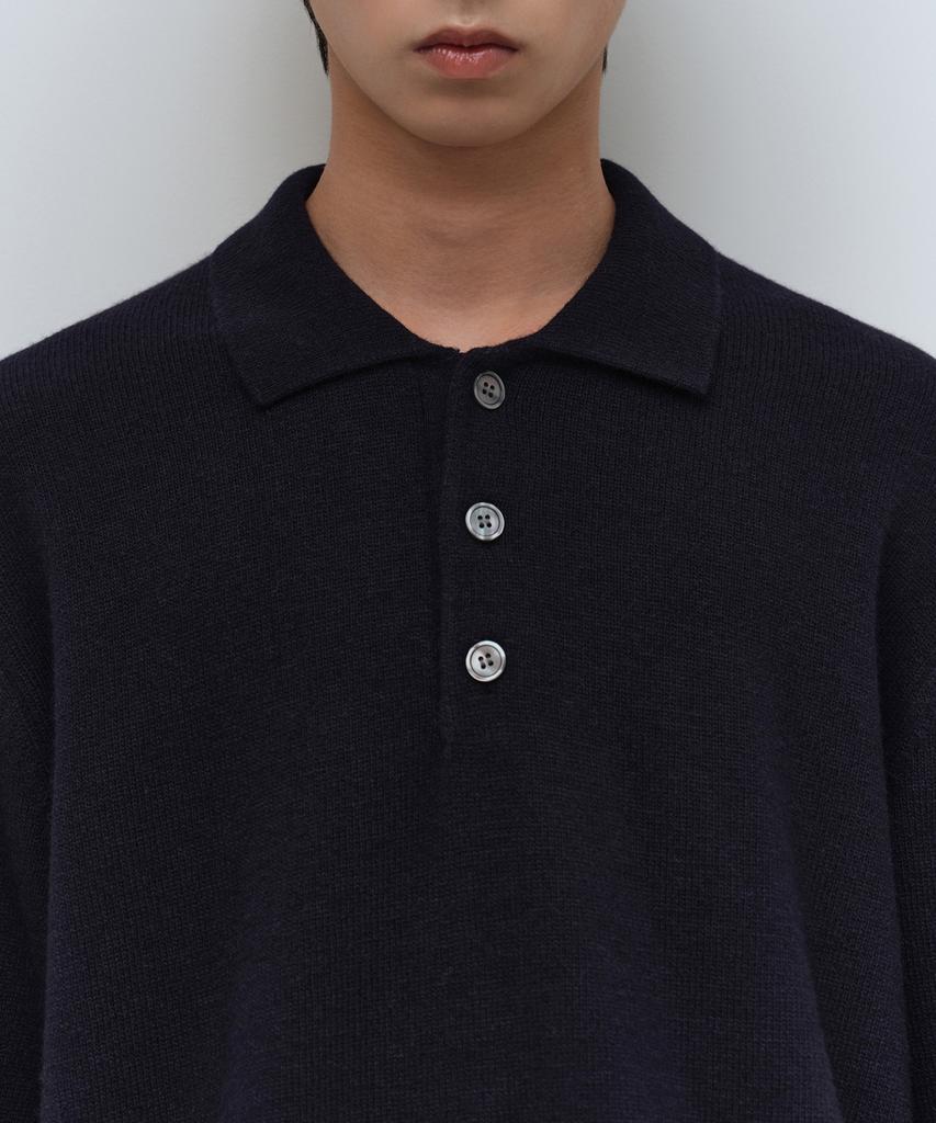 Musinsa Standard [Victoria Wool] Minimal Collared Knit [Navy]