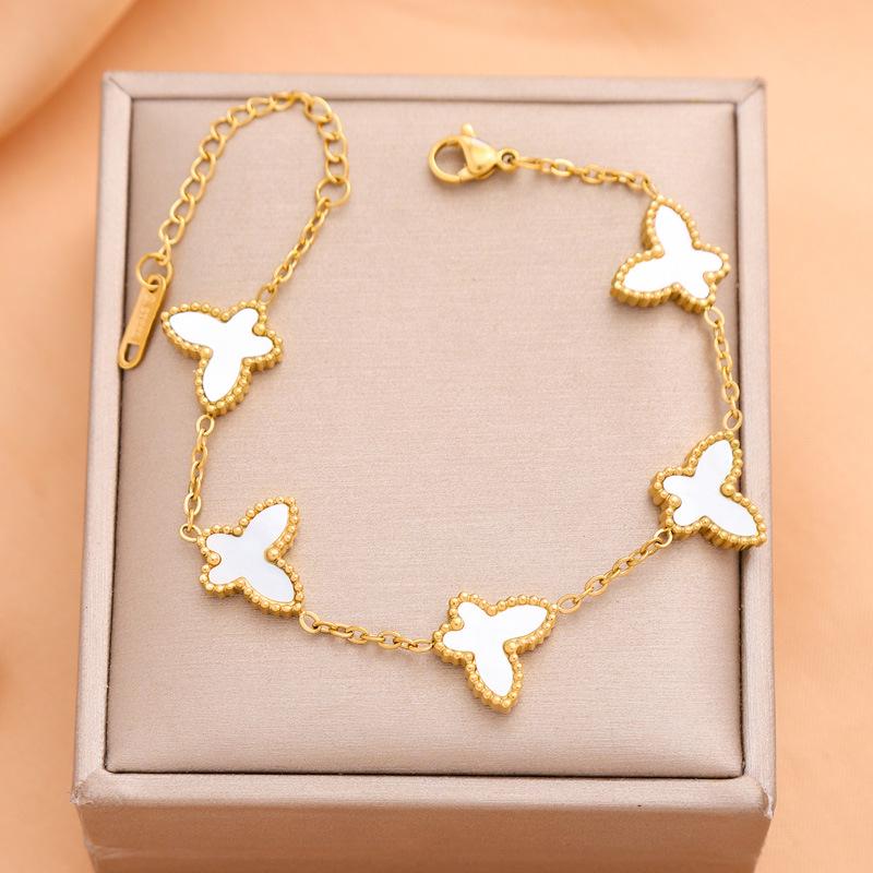 

Элегантный женский браслет из титановой стали - Стильный, Высококлассный дизайн, Легкая роскошь, Универсальный модный аксессуар