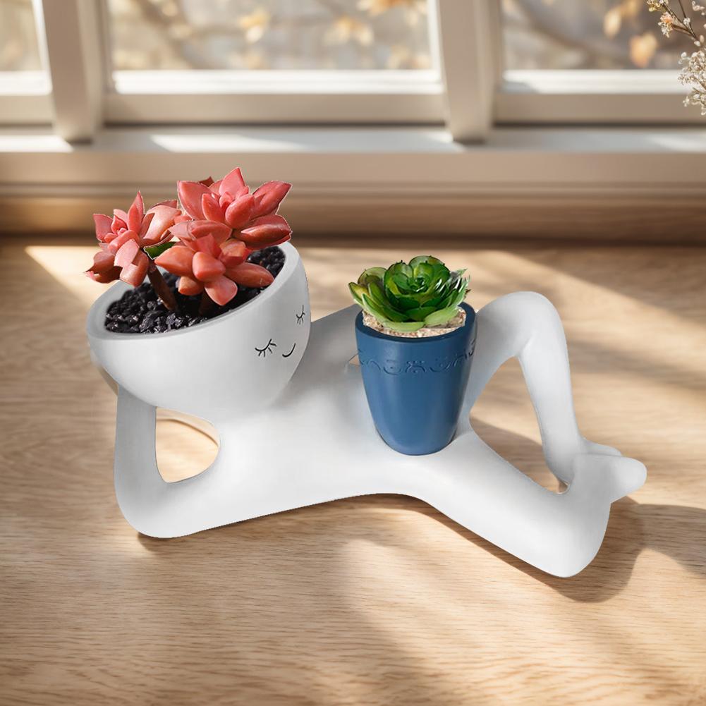 Personne Relaxante Tenant Pot Jardinière avec Trou de Drainage Vase Corps Pénis Décor Pot à Succulentes Drôle pour Succulentes Cactus