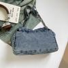 Vintage Denim Bag Women's Chain Shoulder Bag Large Capacity Commuter Tote Bag