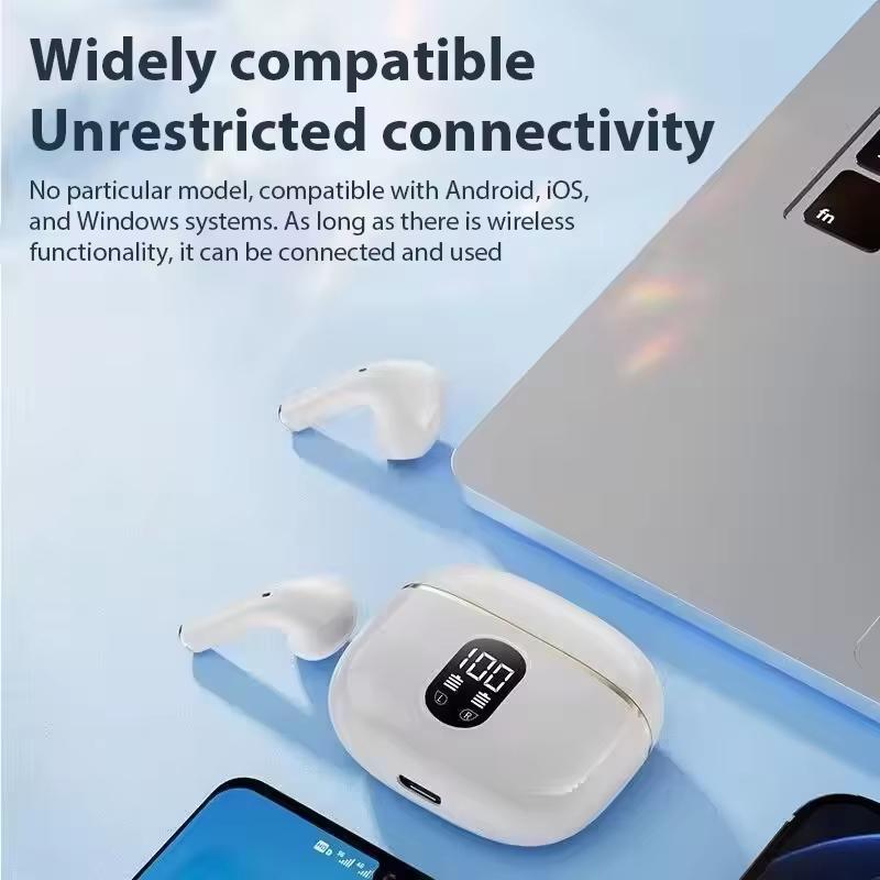 Kabellose Bluetooth Kopfhörer In-Ear Kopfhörer HiFi Stereo Geräuschunterdrückung Ohrstöpsel Musik Headsets mit LED Leistungsanzeige