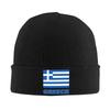 Griechenland Flagge Strickmütze Street Caps für Erwachsene Unisex Kpop Beanie Mützen Frühling Grafik Thermisch Elastisch Mützen
