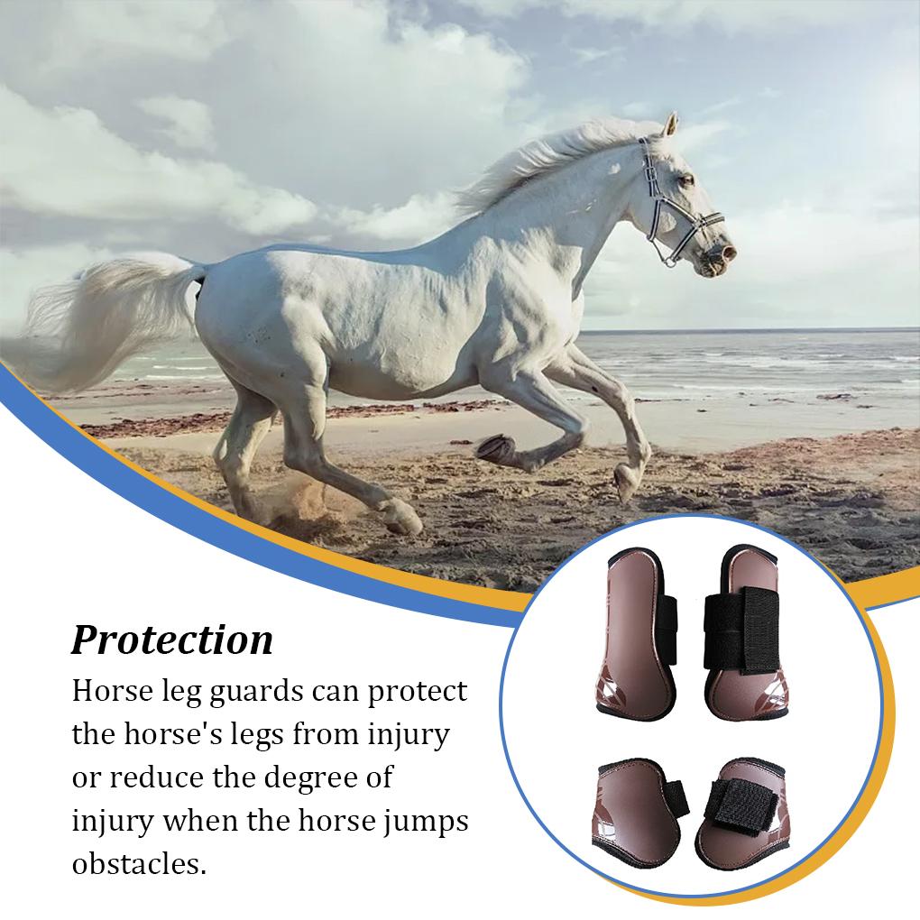 2 Pair Equestrian Supplies Jumping Leg Protection Boots Adjustable Protective Gear with Nylon Fastener Good Harness