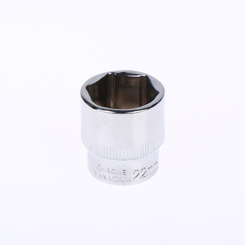 6-24Mm 3/8 Short Hex Socket Mirror Polished Chrome-Plated Steel Hex Socket Wrench Head For Auto Repair Home Tool