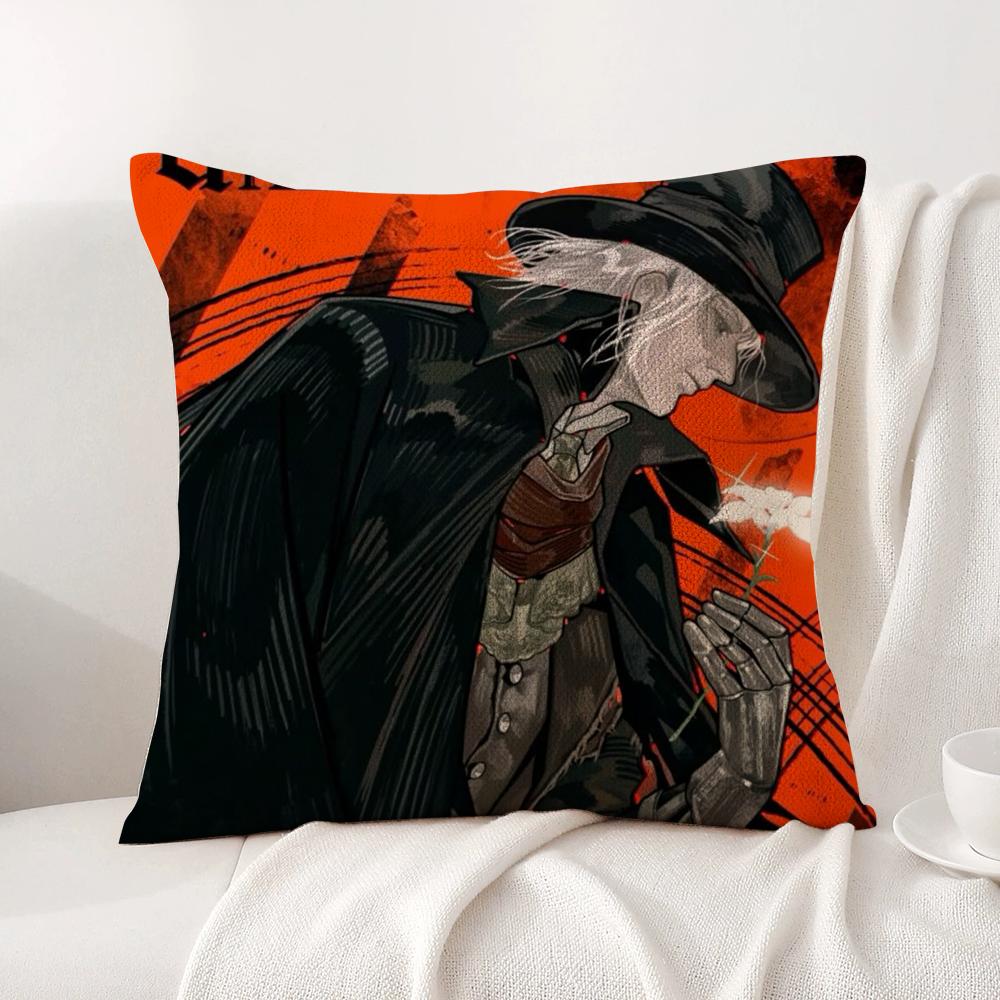 B-Bloodborne C-Classic Cushion Cover Summer Coolness Linen Fabric Double-Sided Printing Pillow Case Sofa Home Decor Gift