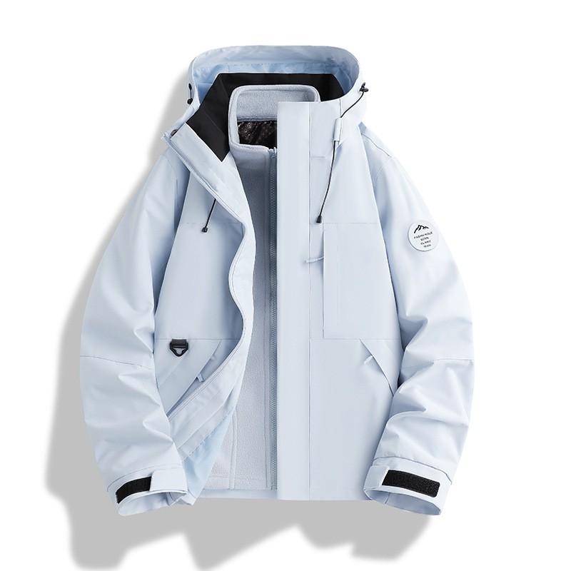 2026 Unisex 3-in-1 Detachable Waterproof Windproof Hiking Jacket Outdoor Trekking Mountaineering Camping