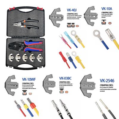 Kit di strumenti di crimpatura a cambio rapido con terminale per cavo spelafili a cricchetto multifunzione