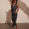 Women's Summer Casual Washed Thin Denim Jumpsuit