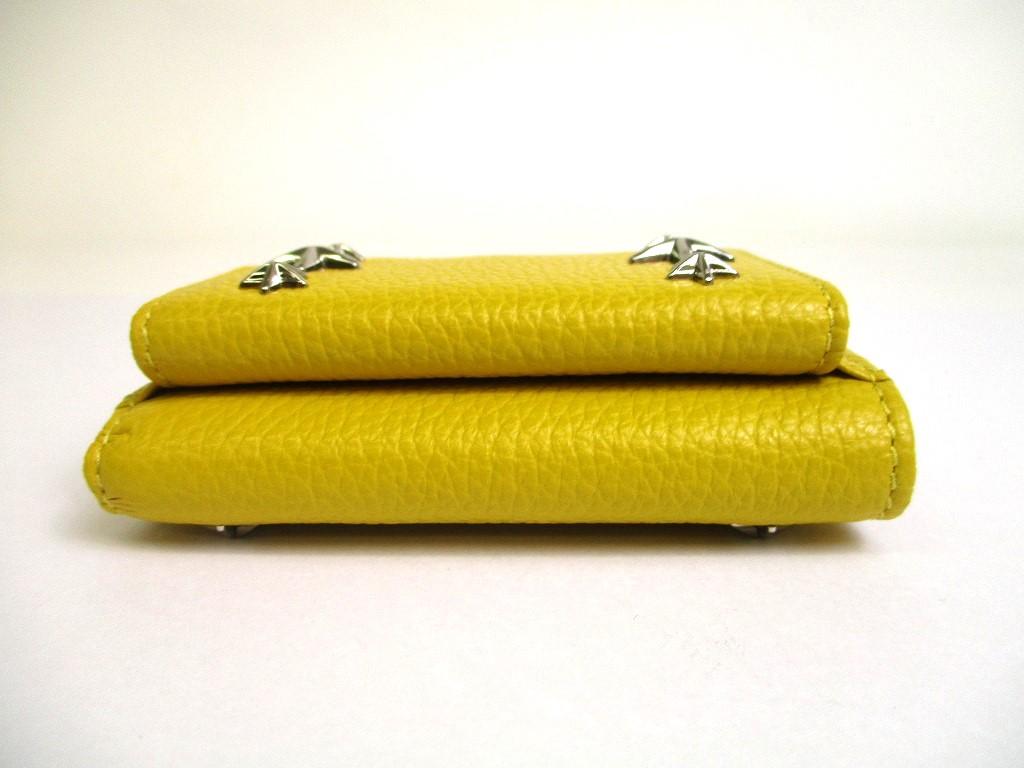 Authentic Jimmy Choo Plastic Stars Mustard Yellow Leather Trifold Wallet BFEALE #a619  Refurbished