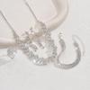 Shiny Diamond-Inlaid High-End Necklace Set: European & American Luxury, Lightweight Elegance, Four-Piece