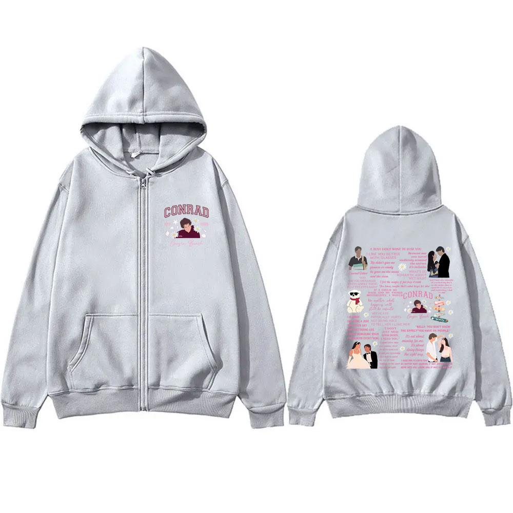TV Play The Summer I Turned Pretty Conrad Cousins Beach Graphic Zipper Hoodie Men Women Casual Vintage Oversized Zip Up Jacket