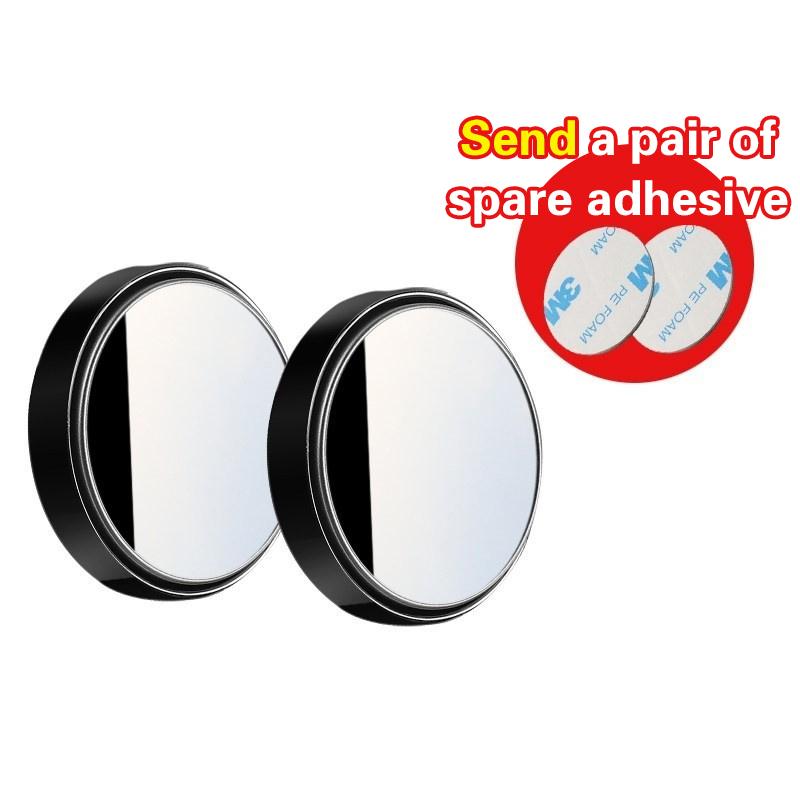 Car Small Round Mirrors Blind Spot Rear View Mirror Auxiliary Reversing Parking Convex Mirror 360 Degree Adjustable