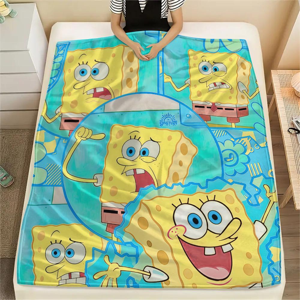 SpongeBob SquarePants3 Flannel Blanket, High Quality Comfortable for All Seasons, Home Decor, Warmth and Comfort