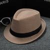 Cotton and Linen Fabric Panama Solid Color Top Hat Jazz Hat Sun Hat Men's and Women's Couple British Sun Hat